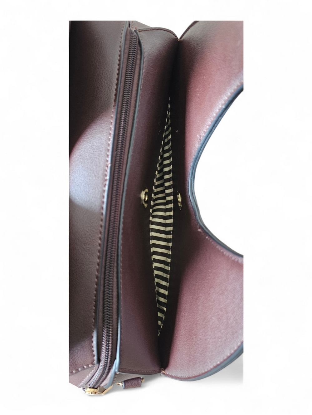 Brahmin Two-Tone Brown & Tan Croc-Embossed Top-Handle Bag - Picture 9 of 12